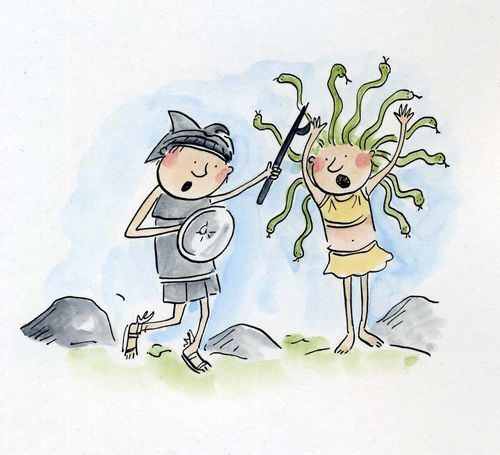Medusa and Perseus.