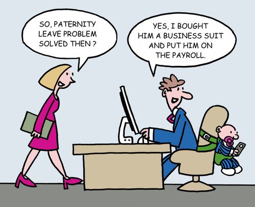 'Paternity leave problem solved?' 