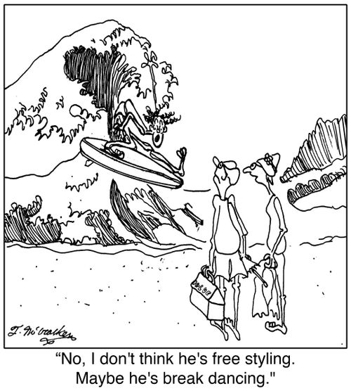 'No, I don't think he's free styling. Maybe he's break dancing.'