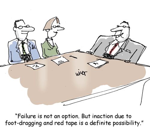 'Failure is not an option. But inaction due to foot-dragging and red tape is a definite possibility.'