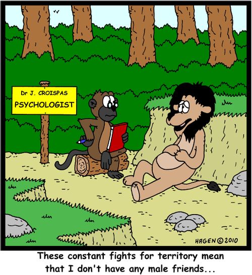 'These constant fights for territory mean that I don't have any male friends...'