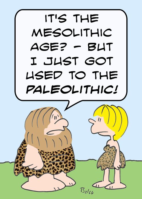 'It's the Mesolithic Age? - But I just got used to the PALEOlithic!'