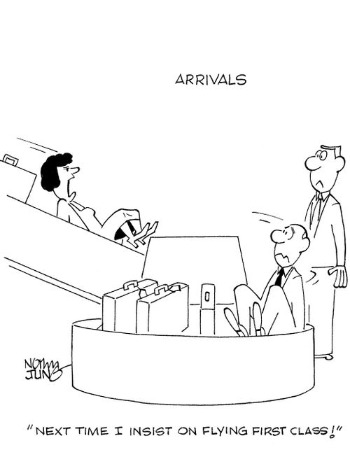 'Next time I insist on flying first class!'