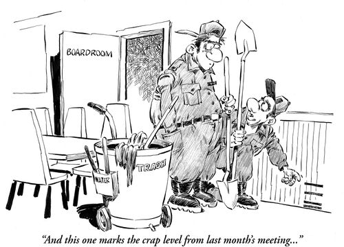 'And this one marks the crap level from last month's meeting...'