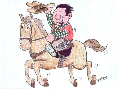 Cowboy on horse.