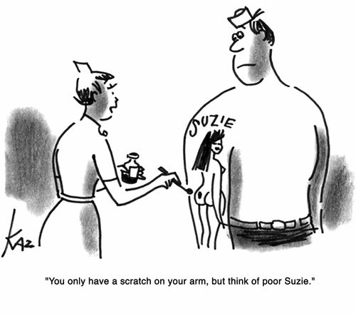 'You only have a scratch on your arm, but think of poor Suzie.'