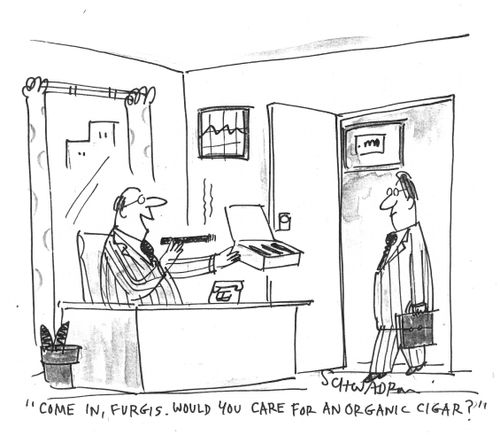 'Come in, Furgis. Would you care for an organic cigar?'