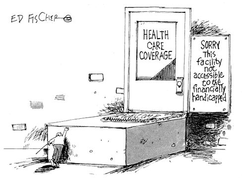 Health care: 'Sorry, this facility is not acessible to the financially handicapped.'