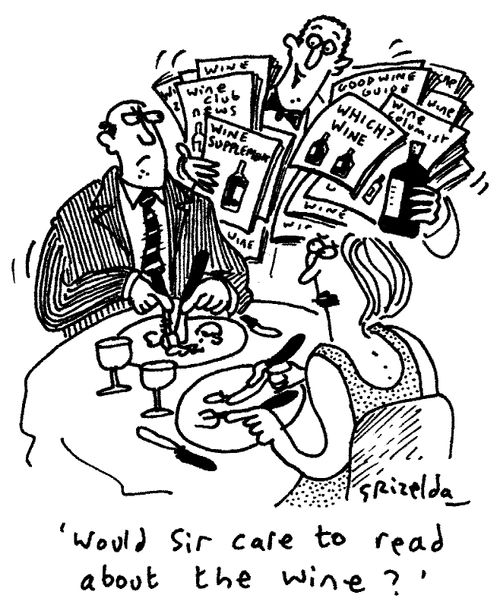 "Would Sir care to read about the wine?"