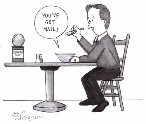 "You've got mail" in alphabet soup"