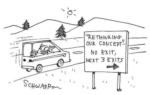 ''Rethinking our concept.': No exit, next 3 exits.'