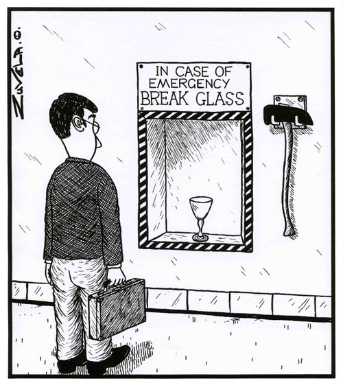In case of Emergency Break Glass.