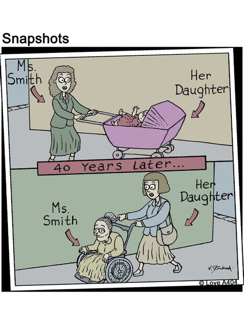 Mrs Smith and her daughter - now and 40 years later...