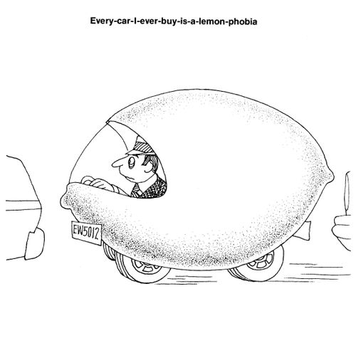 Every car I ever buy is a lemon phobia.
