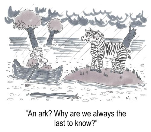 'An ark? Why are we always the last to know?'