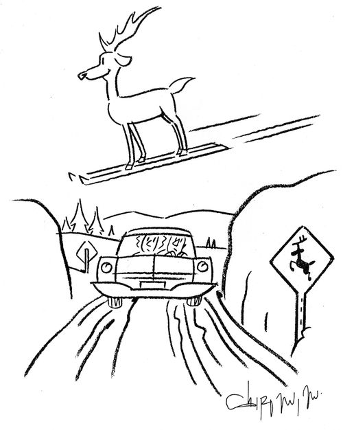Reindeer on Skis.
