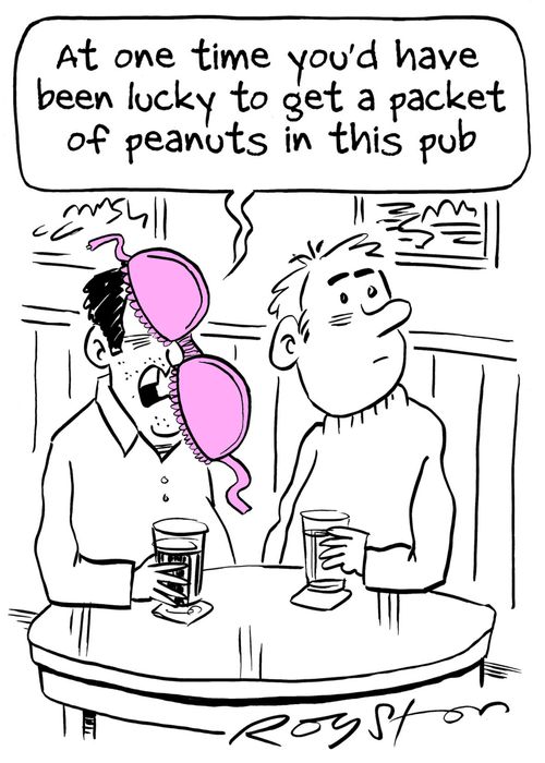 Bra thrown in face of embarrased pub drinker: 'At one time you'd have been lucky to get a packet of peanuts in this pub.'