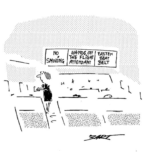 Hands off the flight attendant.
