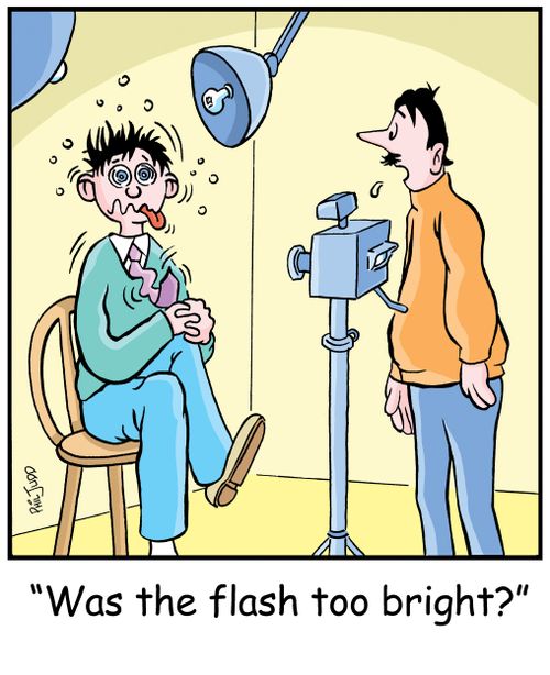 'Was the flash too bright?'
