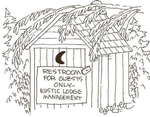 Restroom for guests only - Rustic Lodge management,