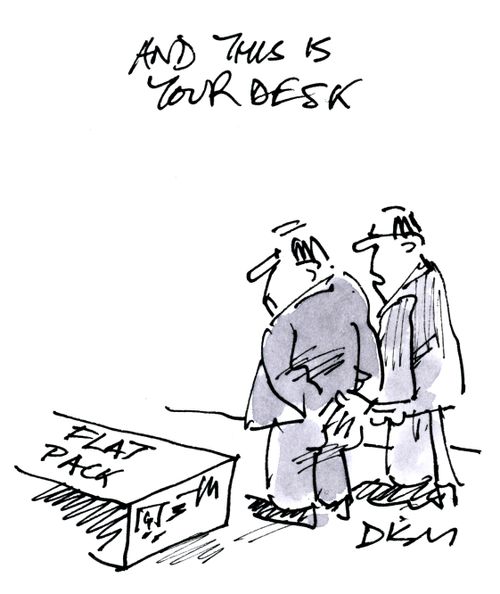 'And this is your desk.'