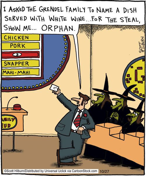 'I asked the Grendal family to show me a dish served with white wine. . .'