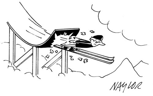 Skiing.