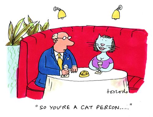 'So you're a cat person...'