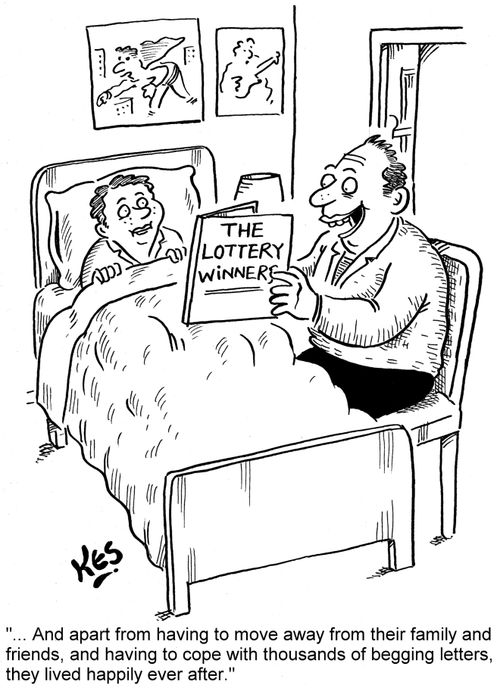 '... And apart from having to move away from their family and friends, and having to cope with thousands of begging letters, they lived happily ever after.'