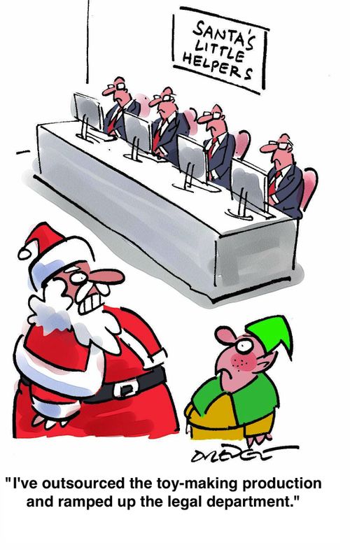 'I've outsourced the toy-making production and ramped up the legal department.'