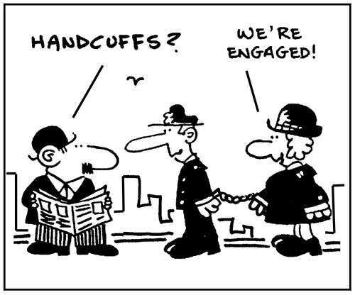 'Handcuffs?' - 'We're engaged.'