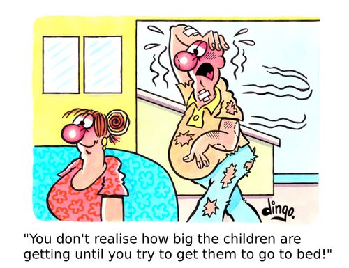 'You don't realise how big the children are getting until you try to get them to go to bed!'