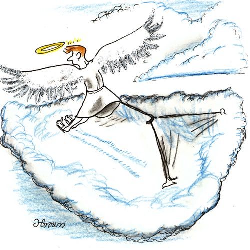 Angel Caught By Aeroplane Tailhooks