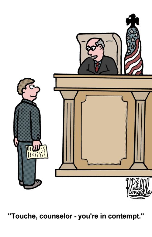 'Touche, counselor - you're in contempt.'