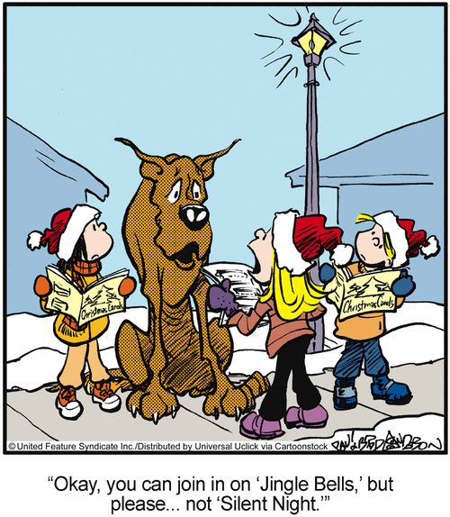 'Okay, you can join in on 'Jingle Bells,' but please. . . not 'Silent Night'.'