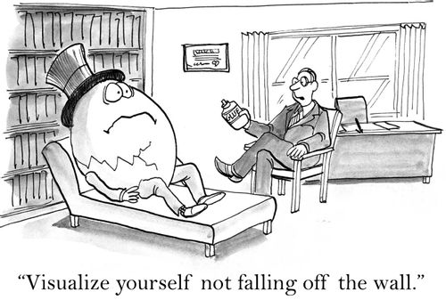 'Visualize yourself not falling off the wall.'