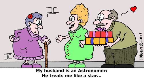 'My husband is an Astronomer: He treats me like a star...'