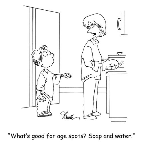 'What's good for age spots? Soap and water.'