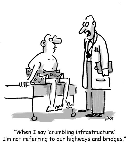 'When I say 'crumbling infrastructure' I'm not referring to our highways and bridges.'