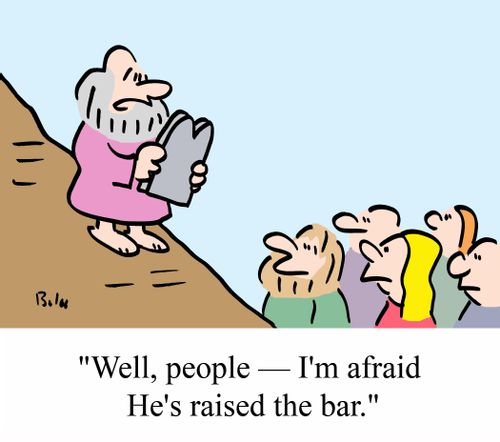 'Well, people - I'm afraid He's raised the bar.'