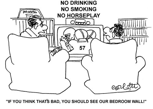'If you think that's bad, you should see our bedroom wall!'