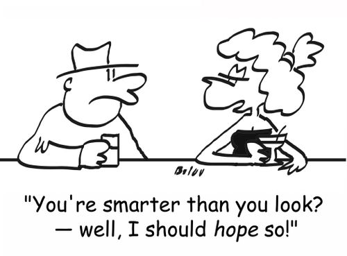 'You're smarter than you look? -- well, I should HOPE so!'
