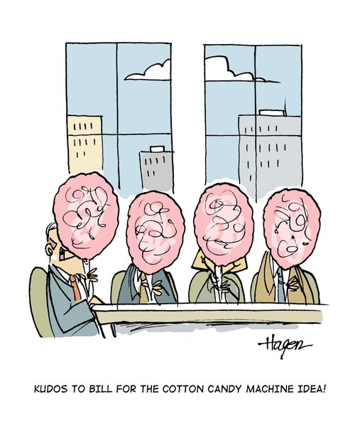 'Kudos to Bill for the cotton candy machine idea!'