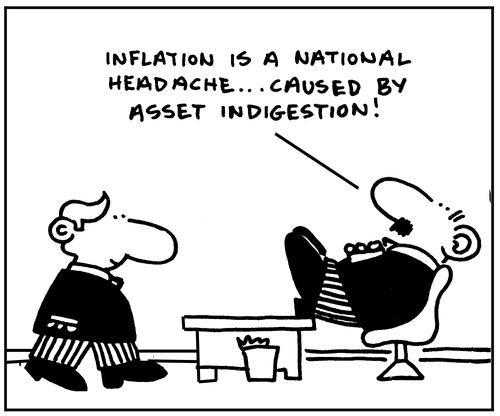 Inflation is a national headache. . . caused by asset indigestion!