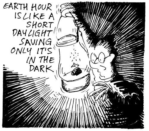 Earth Hour is like a short dayight saving only it's in the dark.