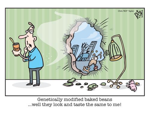 'Genetically modified baked beans...well they look and taste the same to me!'
