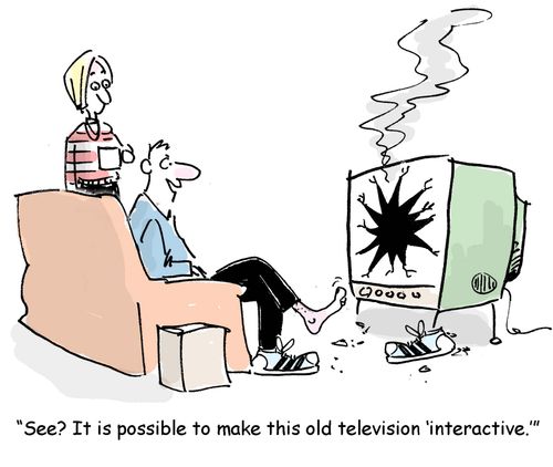 'See? It is possible to make this old television ‘interactive.''
