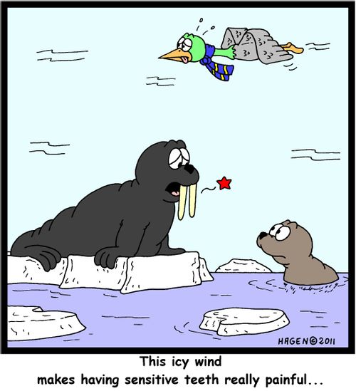 'This icy wind makes having sensitive teeth really painful...'