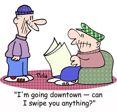 'I'm going downtown -- can I swipe you anything?'