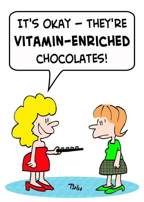 'It's okay - they're VITAMIN-ENRICHED chocolates!'